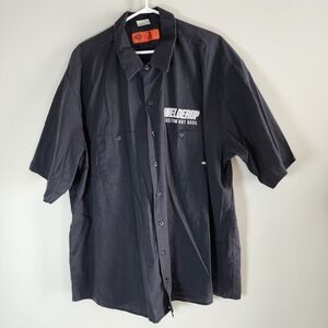 Dickies Welderup Hot Rod Shop Work Shirt Mens 3XL Black Graphic Workwear Welder